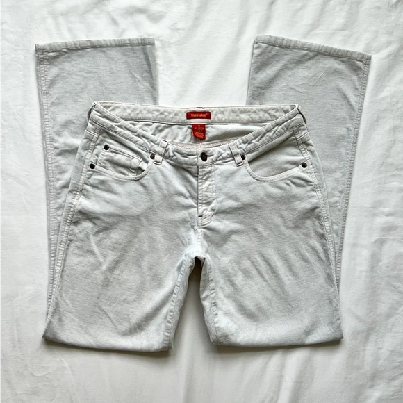 Y2K Blue Asphalt Cream Low Rise Corduroy Pants - Picture 6 of 7